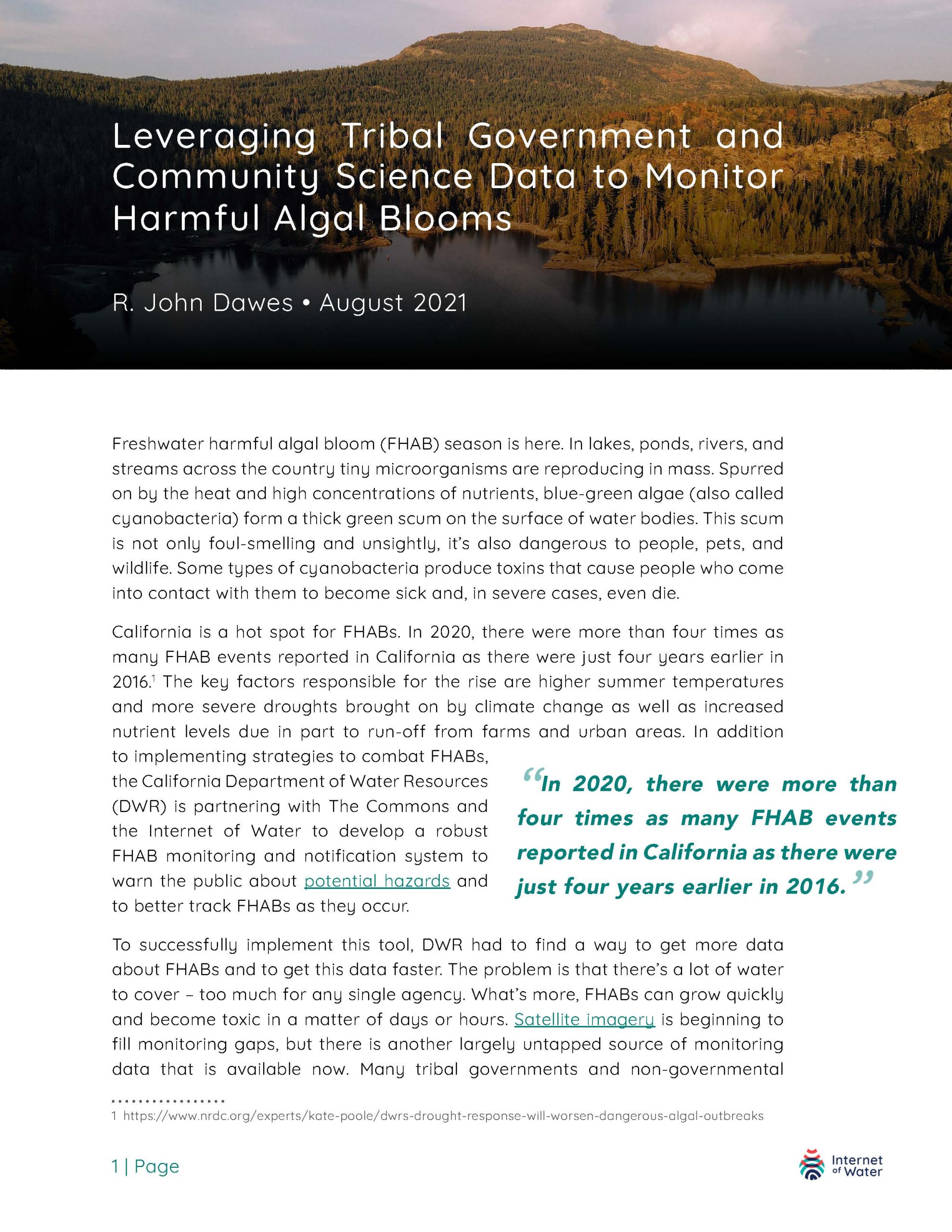 Leveraging Tribal Government and Community Science Data to Monitor Harmful Algal Blooms