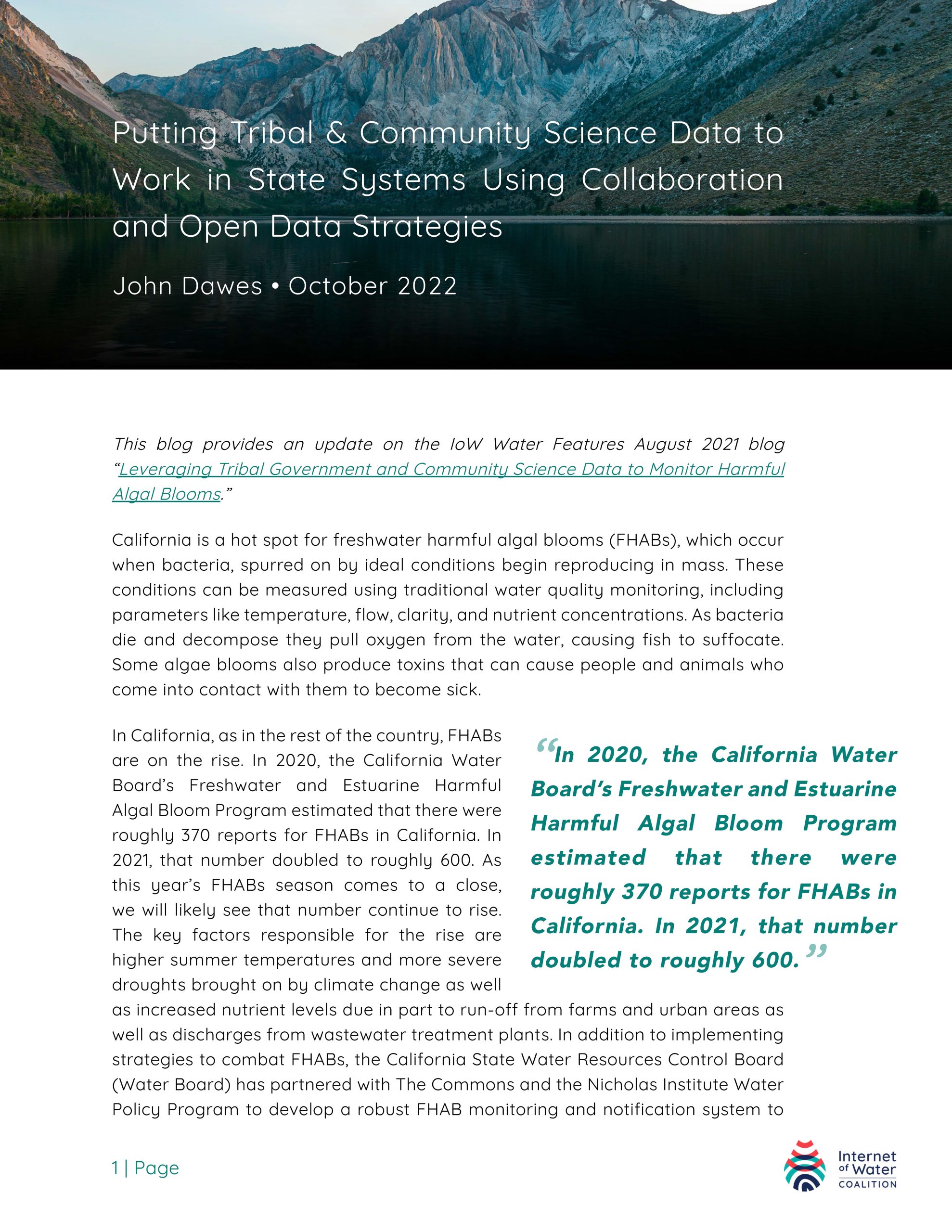 California Harmful Algal Bloom Portal Blog