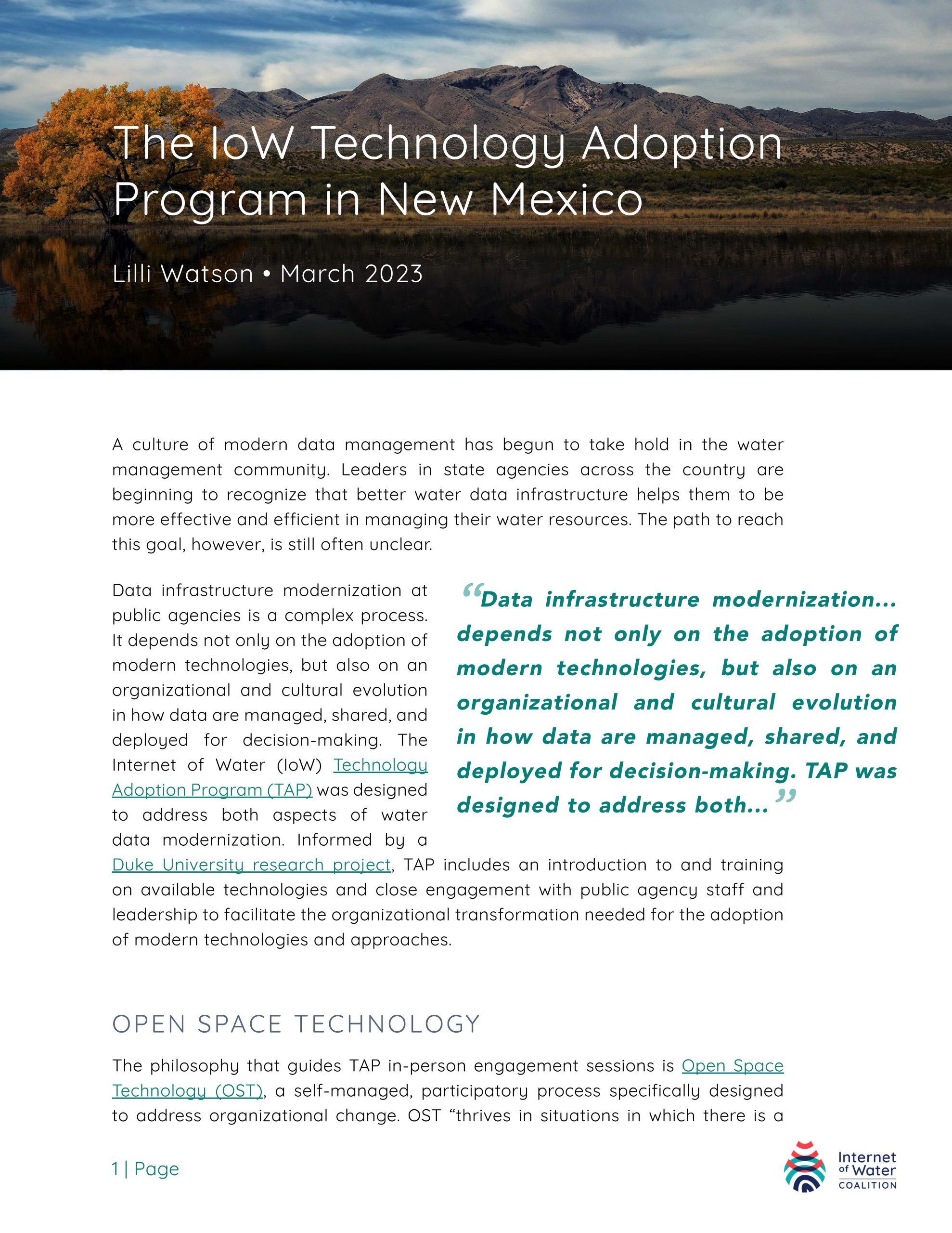 IoW Technology Adoption Program, New Mexico