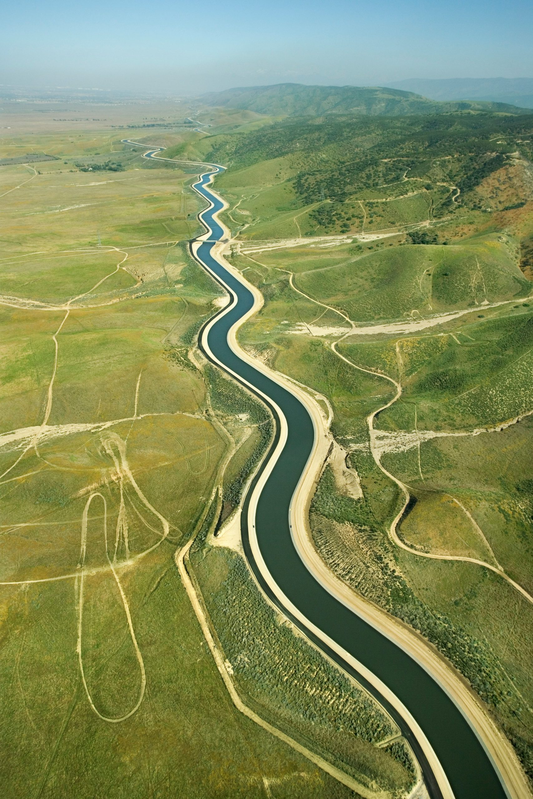 An aerial view of the LA aqueduct. 